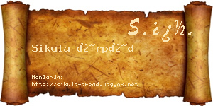Sikula Árpád névjegykártya