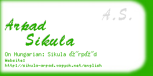arpad sikula business card